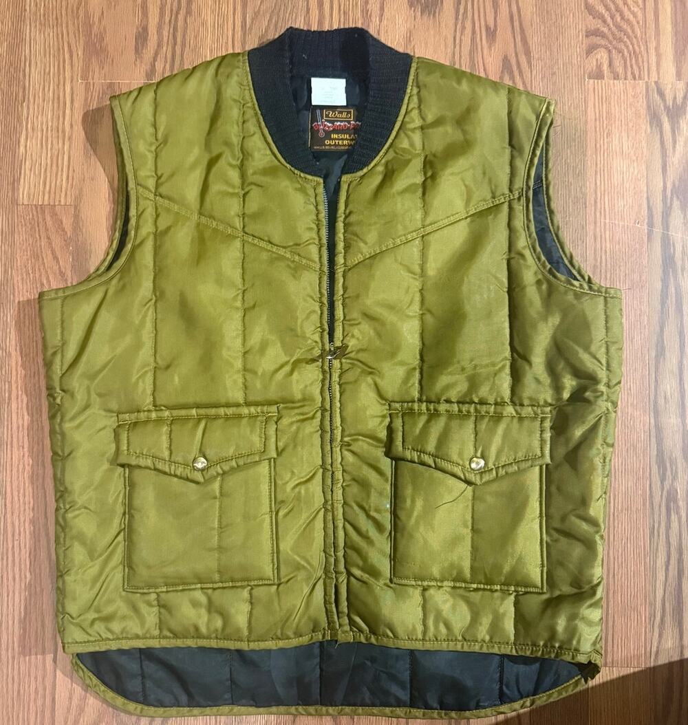 70s Walls Blizzard-Pruf Insulated Vest Olive Green Size XL